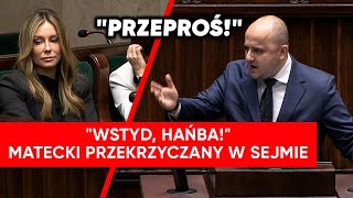 quotWstydquot Krzyki w sejmie Matecki zaatakował Małgorzatę RozenekMajdan [upl. by Ikik158]