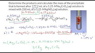 Limiting Reactant in Precipitation Reactions Practice Problem [upl. by Mihcaoj]