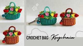 CROCHET MINI BAG KEYCHAIN  SUBTITLE [upl. by Merv111]