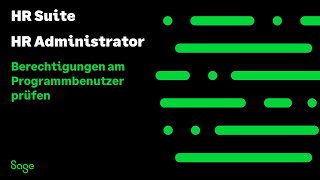 HR Suite Deutschland  HR Administrator  Berechtigungen prüfen [upl. by Hairehcaz]