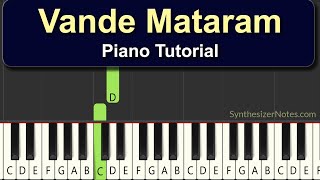 Vande Mataram  Easy Piano Tutorial [upl. by Sivram]