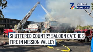 Sat Oct 26  Shuttered country saloon catches fire in Mission Valley  San Diego News Daily [upl. by Llemej]