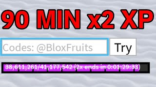 NEW SECRET CODE give 90 minute x2 xp boost Blox Fruits [upl. by Ynohtnaeoj430]