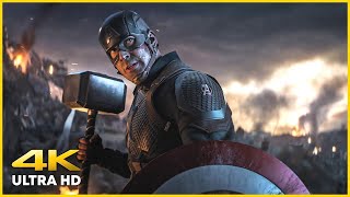 Captain America Lifts Thors Hammer Mjolnir  Avengers Endgame Open Matte 4K UHD [upl. by Ylesara]