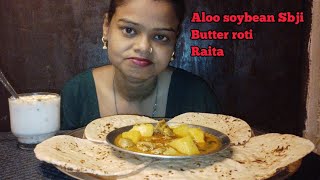 Aloo Soyabean SbjiButter roti Raita 😋NikitaRawatVlogsampChallenges [upl. by Atinnod]