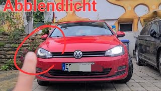 Licht am Auto defekt Was bedeutet die Meldung Abblendlicht am Auto VW Golf [upl. by Britni59]