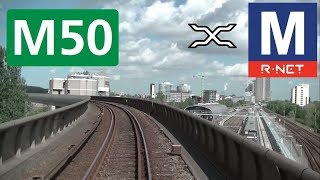 🚇 GVB Rnet Amsterdam Metrolijn 50 Cabinerit Gein  Isolatorweg Drivers view POV [upl. by Templa]