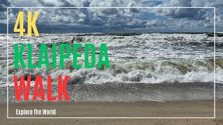 【4K】 Lithuania Klaipeda Walk  Melnragės paplūdimys Beach with Sea Wave Sounds [upl. by Dwane366]