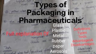 Packaging materialsGlassplasticrubbermetalAerosols typesampTestsamp Definitionspharmacy aerosols [upl. by Salokin348]