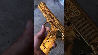 Colt 1911 9mm Pistol Gold plated  Engraved 9mm gun gunhistory [upl. by Schlesinger]