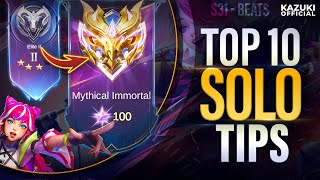 TOP 10 SOLO TIPS TO REACH MYTHICAL IMMORTAL BEFORE THE SEASON ENDS [upl. by Fausta28]