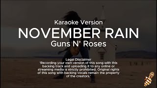 Guns N Roses  November Rain Karaoke Version [upl. by Ingemar897]