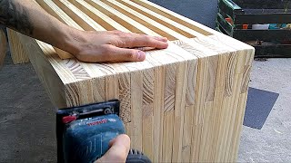 COMO HACER BANCO DE MADERA PARA JARDÍN  ESTILO MADERO woodworking carpintería comohacer [upl. by Woodhead]