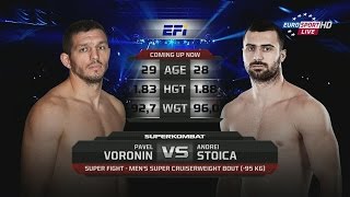 Andrei Stoica vs Pavel Voronin Superkombat Milan 02 October 2015 [upl. by Elbas]