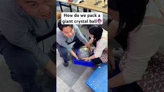 This is how we pack a giant crystal sphere🔮💪this is about team work crystalshop crystalsphere [upl. by Yenahs]