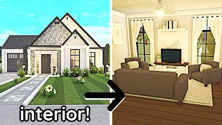 Decorating My NO GAME PASS Modern Bloxburg House Build Interior Part 2 [upl. by Ralleigh]