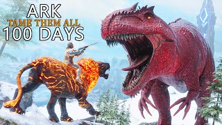 I Spent 100 Days Taming them ALL In Ark The Center Ark Survival Ascended [upl. by Ellekram]