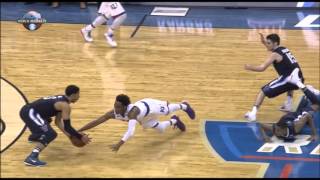 NCAA Villanova vs Kansas  Loose ball tripping foul [upl. by Ilrahs]