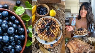 Easy Lemon Blueberry Waffles  Gluten Free  Plant Based [upl. by Dorrie]