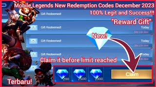 6 ML Redeem Codes December 17 2023  Mobile Legends Redeem Codes Today  Hurry Up 100 Legit 😱 [upl. by Navap]