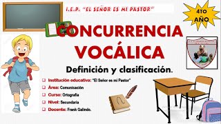 CONCURRENCIA VOCÁLICA DEFINICIÓN Y CLASIFICACIÓN DIPTONGO TRIPTONGO Y HIATO 4TO AÑO DE SECUNDAR [upl. by Jimmie812]