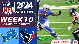 Detroit Lions vs Houston Texans WEEK 10 Game Highlights 4th Nov 102024  NFL Today [upl. by Gunar]