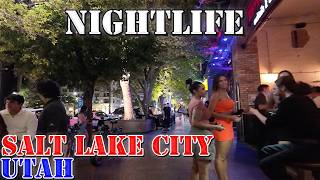 Salt Lake City  Saturday Nightlife  Utah  4K Walking Tour [upl. by Gisser164]