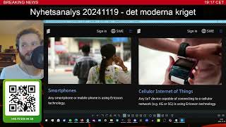 Nyhetsanalys 20241119  DET MODERNA KRIGET FÖRKLARAT [upl. by Fineberg]