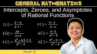 Intercepts Zeroes and Asymptotes HorizontalVertical of Rational Functions  General Mathematics [upl. by Mages]