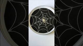 Glowy Speeda Coaster 🤣🕷️🕸️🍵 resinart epoxycoaster glowinthedark spiderweb [upl. by Haimrej]