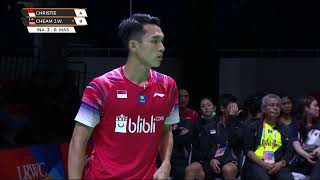 BATC 2020  Men’s Team Finals  Indonesia vs Malaysia  Jonatan Christie vs Cheam June Wei [upl. by Normy]