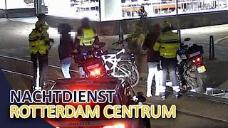 Politie  Nachtdienst in Rotterdam  Man met mes aangehouden  Politiemotor [upl. by Jeremie]