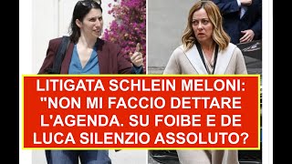 LITIGATA SCHLEIN MELONI quotNON MI FACCIO DETTARE LAGENDA SU FOIBE E DE LUCA SILENZIO ASSOLUTO [upl. by Fisa646]