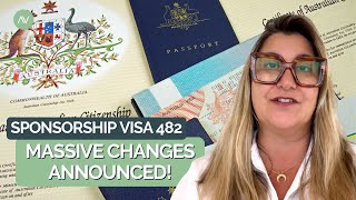 Recap of the 482 Australian Sponsorship Visa Changes and new Pathway to PR via 186 [upl. by Hendrick]