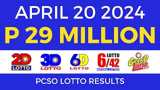 Lotto Result Today 9pm April 20 2024 PCSO [upl. by Attiuqaj628]