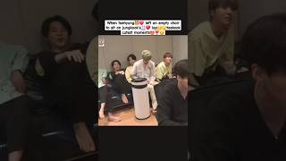 taehyung left an EMPTY chair to sit on jungkook’s lap🫣taekook vkook ytshorts youtubeshorts fu [upl. by Jamel]