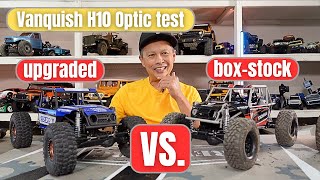 Vanquish H10 Optic RTR test crawl torture test  boxstock vs upgraded and modded part 2 of 2 [upl. by Fevre980]