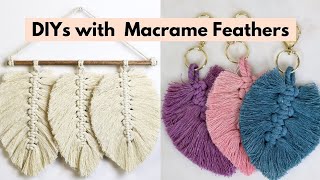 DIYs with Macrame Feathers  macrame for beginners diy homedecor craft [upl. by Cotsen275]