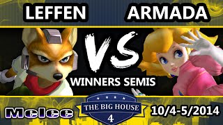 The Big House 4  Armada Peach Vs Leffen Fox  Winners Semis  SSBM [upl. by Ranjiv]