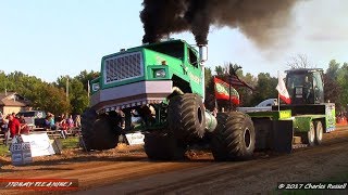 Semi Truck Pulls 2017 Kent City Pull ft Green Ghost [upl. by Fayre]