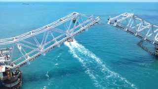 Rameshwaram Pamban Bridge Open  Very beautiful  high Quality [upl. by Mroz]