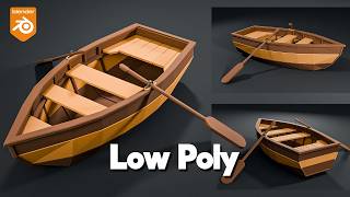 Low Poly Boat modeling in Blender step by step [upl. by Anier384]