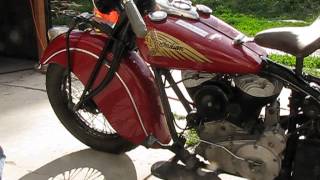 Wolfgangs 1940 Indian Chief motorcycle Germany to New York to California [upl. by Aicilram]