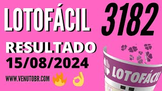 🍀 Resultado Lotofácil 3182 [upl. by Tiebold]