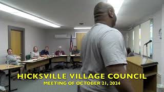 Hicksville Village Council Meeting 102124 [upl. by Anod]