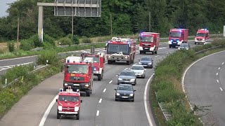 Kolonnenfahrten Bundeswehrfeuerwehr unterstützt bei Katastrophenfall in RheinlandPfalz [upl. by Lyndes]