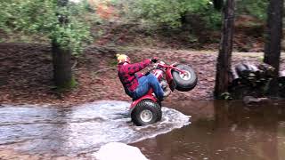 Atmospheric River Storm Rainy Day Honda ATC110 Romp [upl. by Abekam]