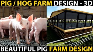 PIG FARM DESIGN  3D  Hog Shed Plans and Ideas  Pig Farming  Hog Raising  Pig  Hog Shelter [upl. by Zug]