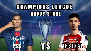 Champions league group stage  Arsenal VS PSG 202425  arsenal psg havertz [upl. by Leamhsi2]