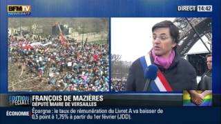 Fromantin et de Mazières participent à la Manif Pour Tous contre le Mariage Gay 130113 BFM TV [upl. by Sparks171]